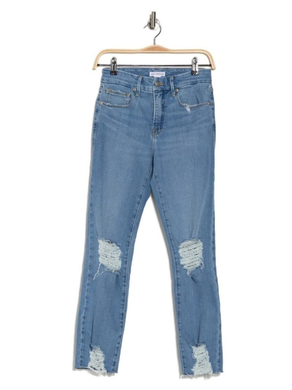 Good American Good Classic Jeans 25 28 29 Indigo 334 High Rise Straight - Picture 4 of 14